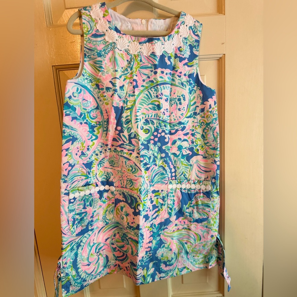 Lilly Pulitzer Blue and Pink Floral Dress girls